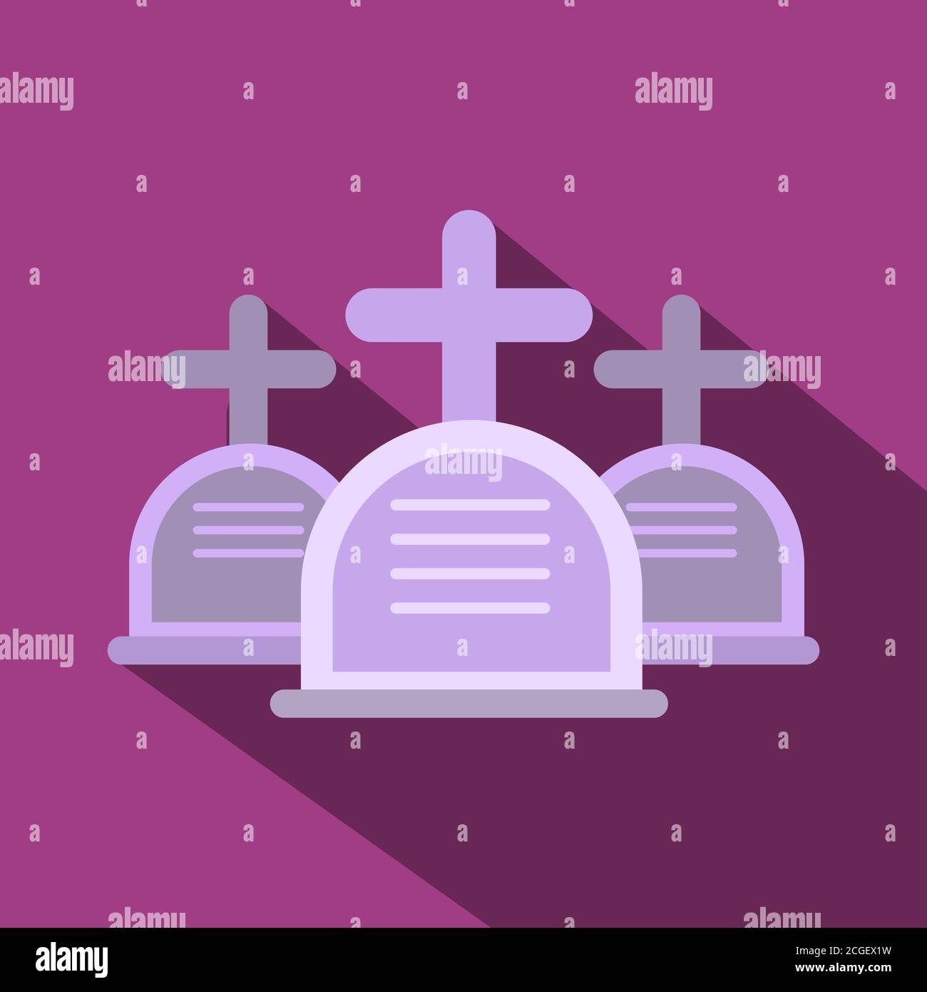 Halloween cemetery gravestone icon flat style shadows. Stock Vector