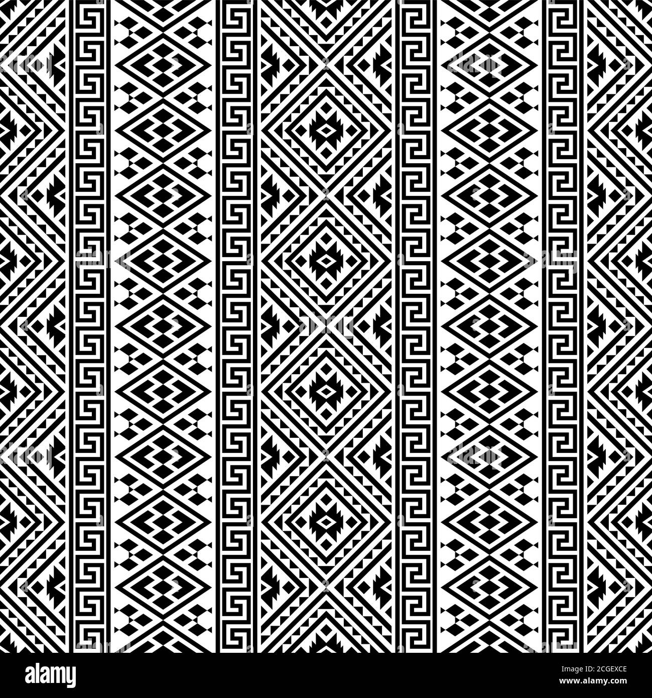 Vertical seamless ethnic pattern texture design background in black ...