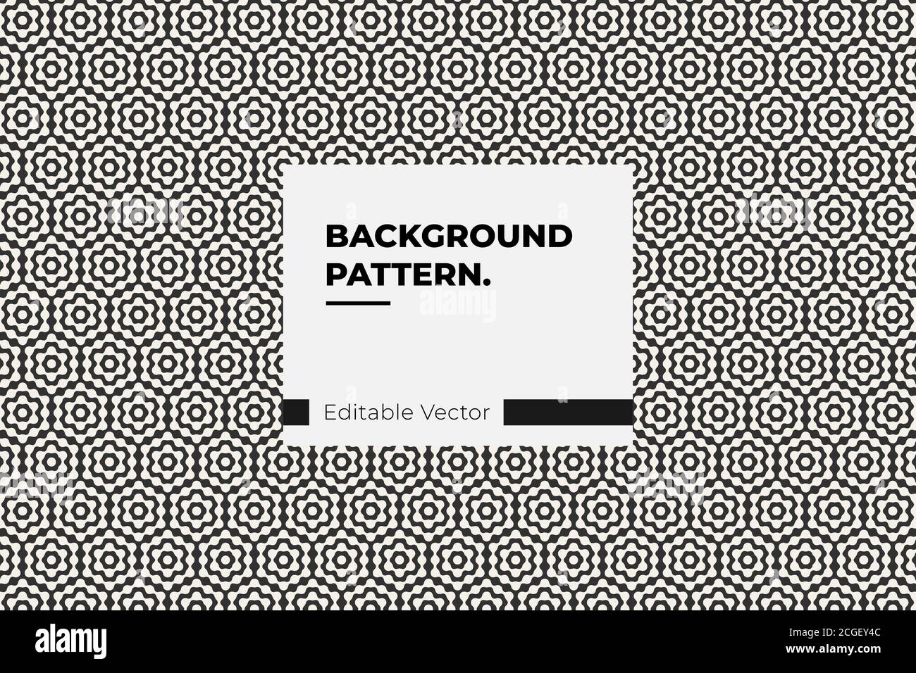 Decorative Seamless Floral Geometric Black & White Pattern Stock Vector