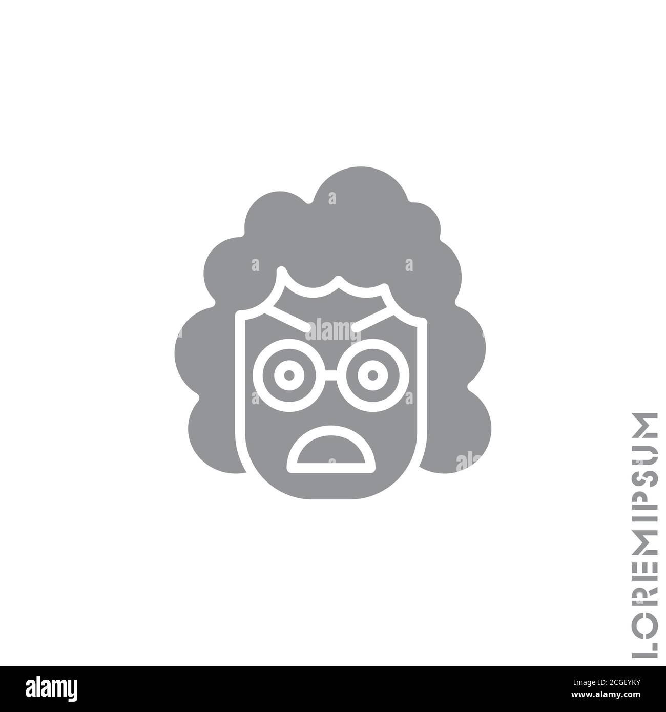 fury expression girl, woman icon with style. Suitable for website ...
