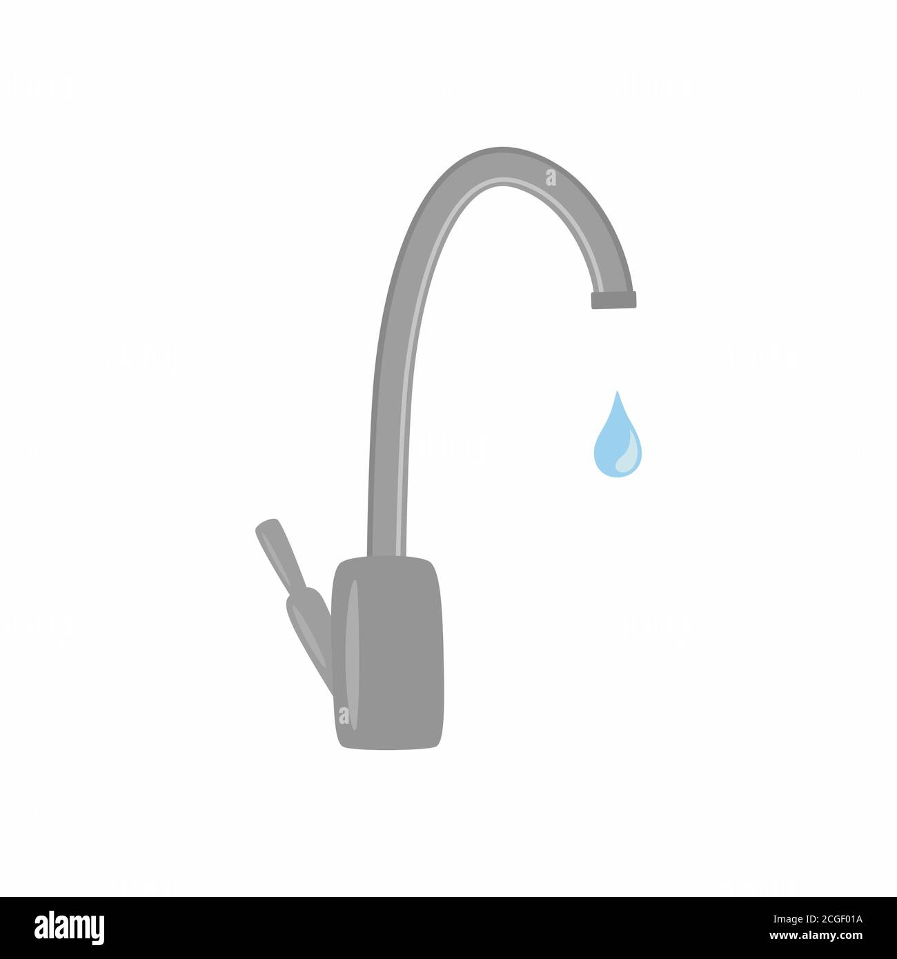 Water tap with drop. Save water. Vector illustration. Stock Vector