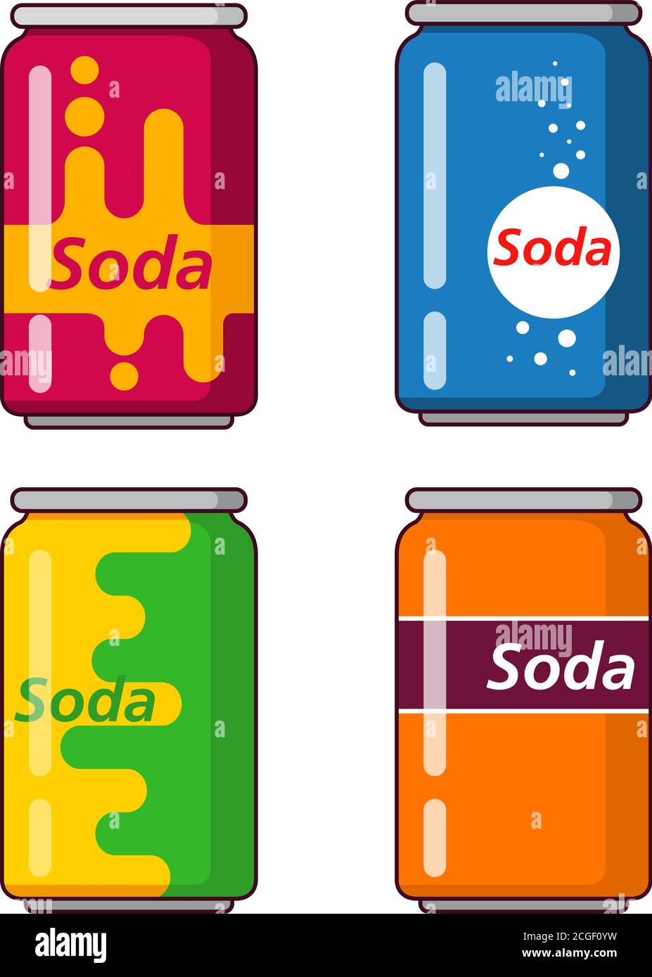 Soda water carbonated .Soft drink lemon flavor Stock Vector Image & Art