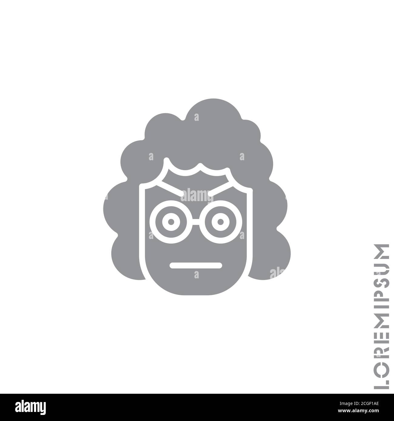 Confused Thinking Emoticon girl, woman Icon Vector Illustration. Style. Whatever Face Emoticon