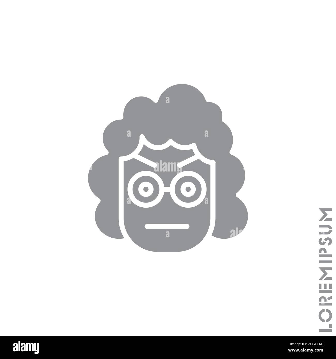 Confused Thinking Emoticon girl, woman Icon Vector Illustration. Style. Whatever Face Emoticon Icon Vector Illustration. Angry icon vector. gray on wh Stock Vector