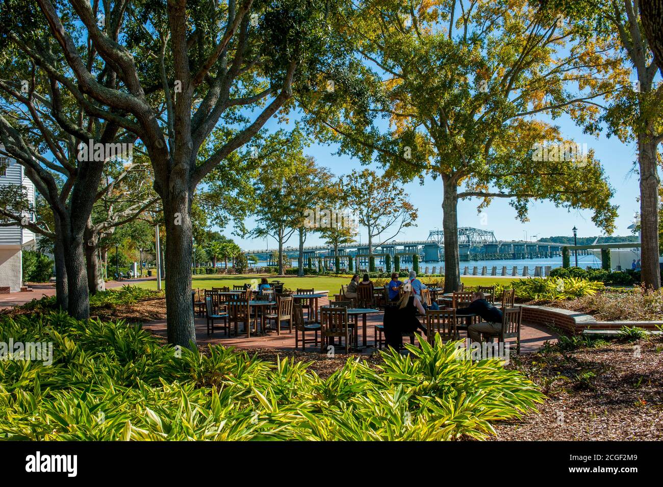 The Henry C. Chambers Waterfront Park in Beaufort, South Carolina, USA