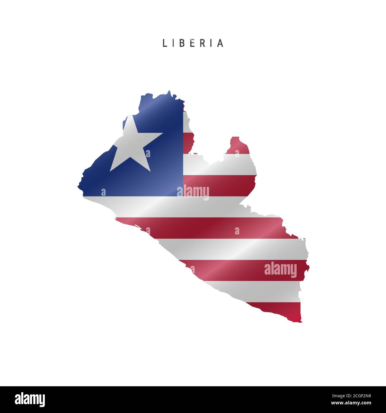 Waving flag map of Liberia. Vector illustration Stock Vector Image ...