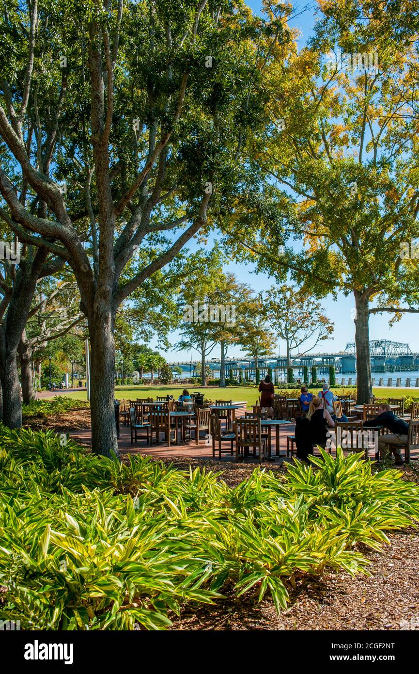 The Henry C. Chambers Waterfront Park in Beaufort, South Carolina, USA