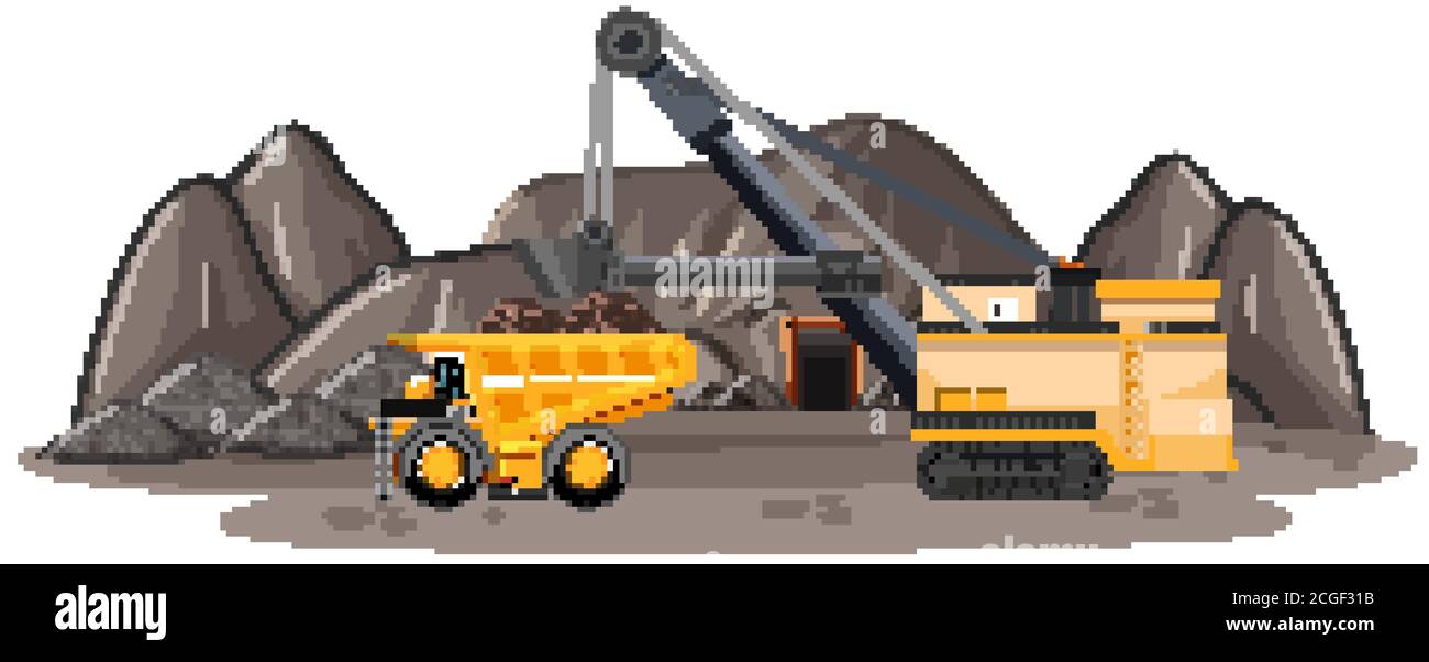 Landscape of coal mine illustration Stock Vector Image & Art - Alamy