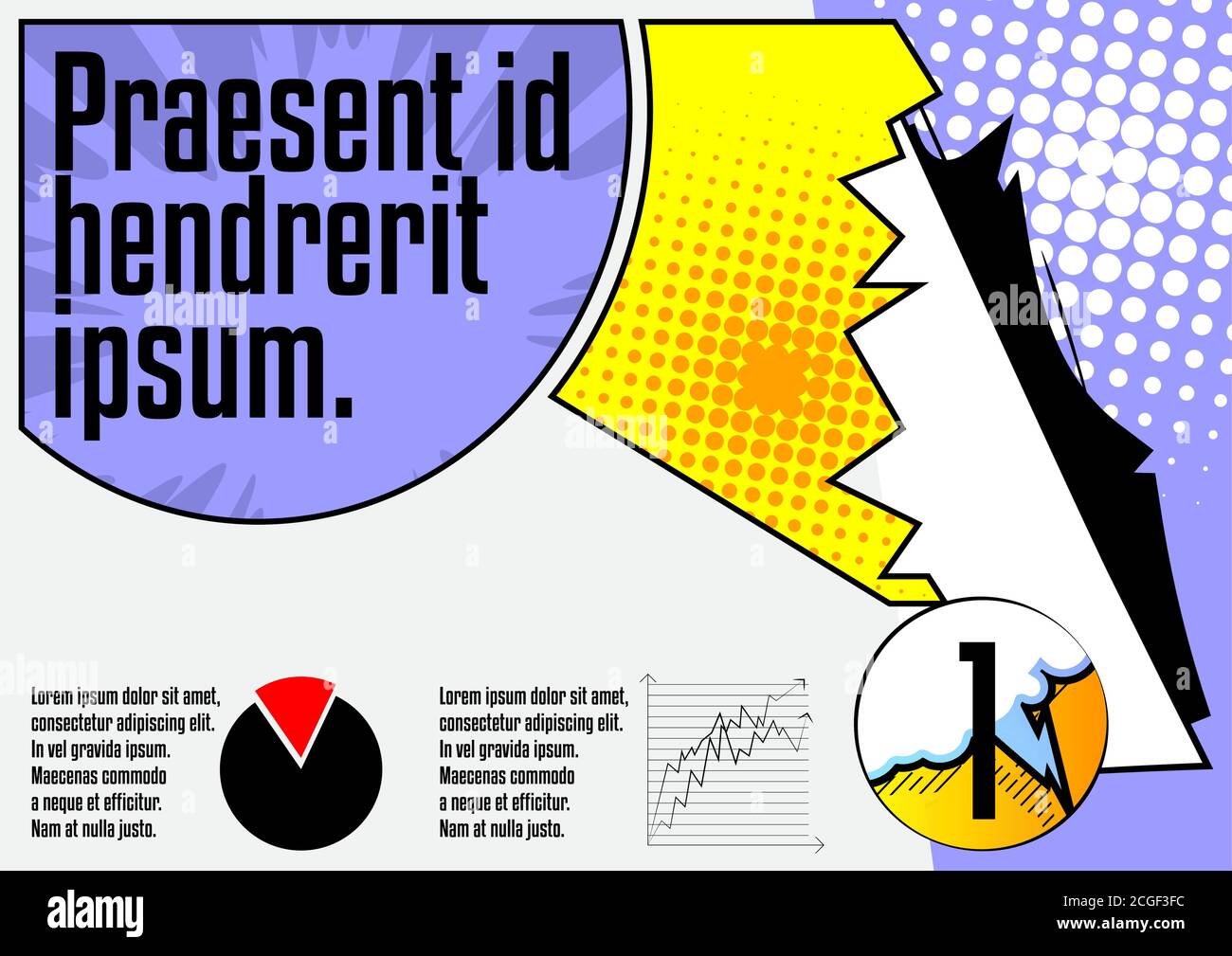 Comic book business presentation template. Vector graphic for company ...