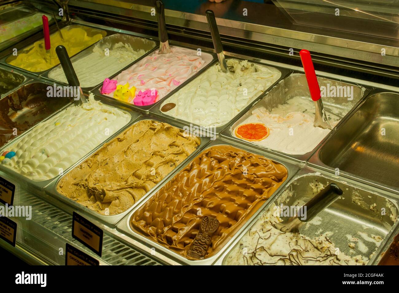 The Gelato Fiasco Ice cream store in Brunswick, Maine, USA Stock Photo