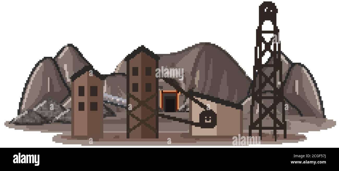 Landscape of coal mine illustration Stock Vector Image & Art - Alamy