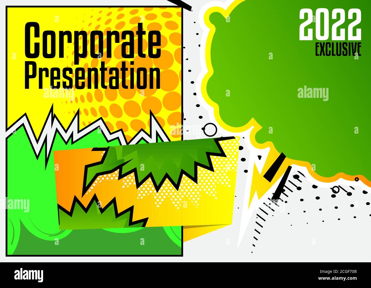 Comic book business presentation template. Vector graphic for company ...