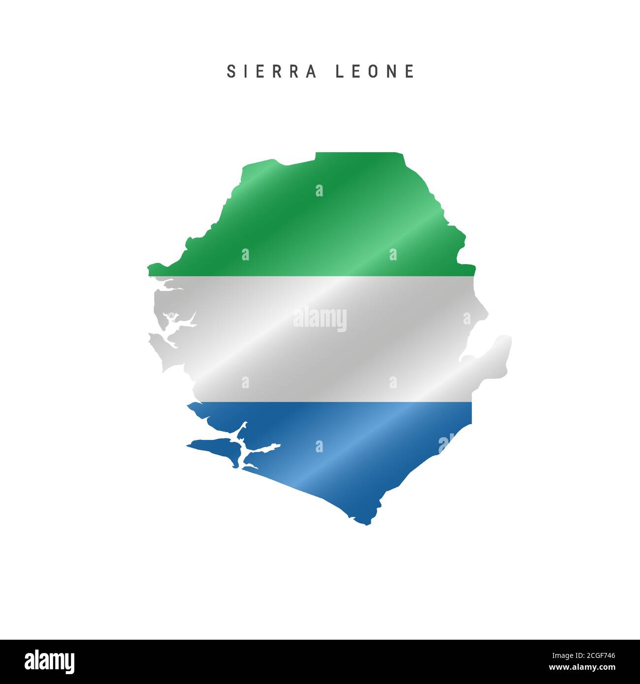 Waving flag map of Sierra Leone. Vector illustration Stock Vector Image ...