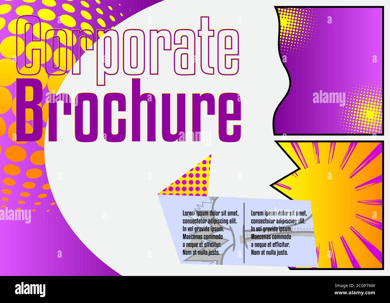 Comic book business presentation template. Vector graphic for company ...