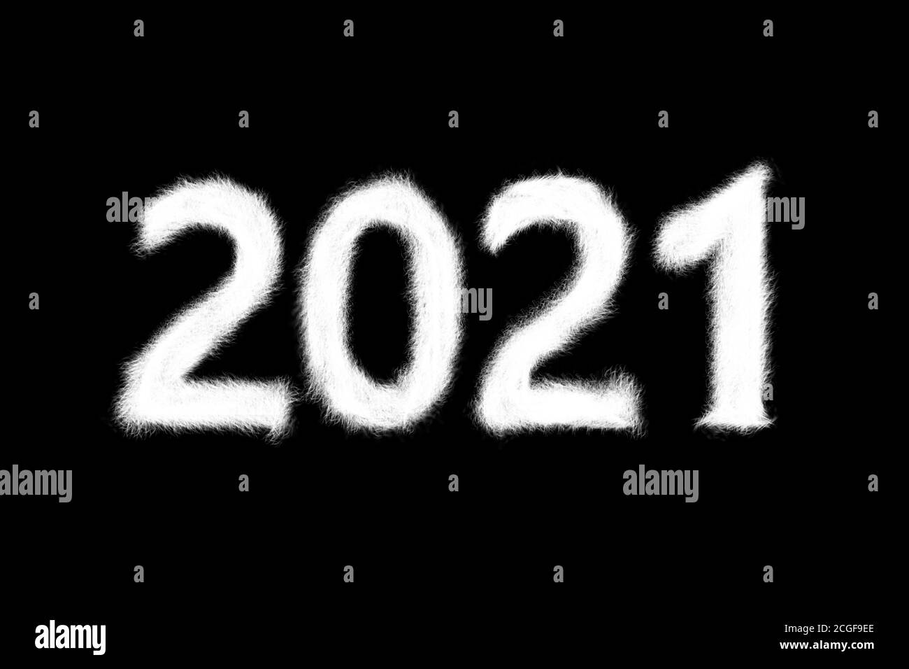 The number 2021 Stock Photo