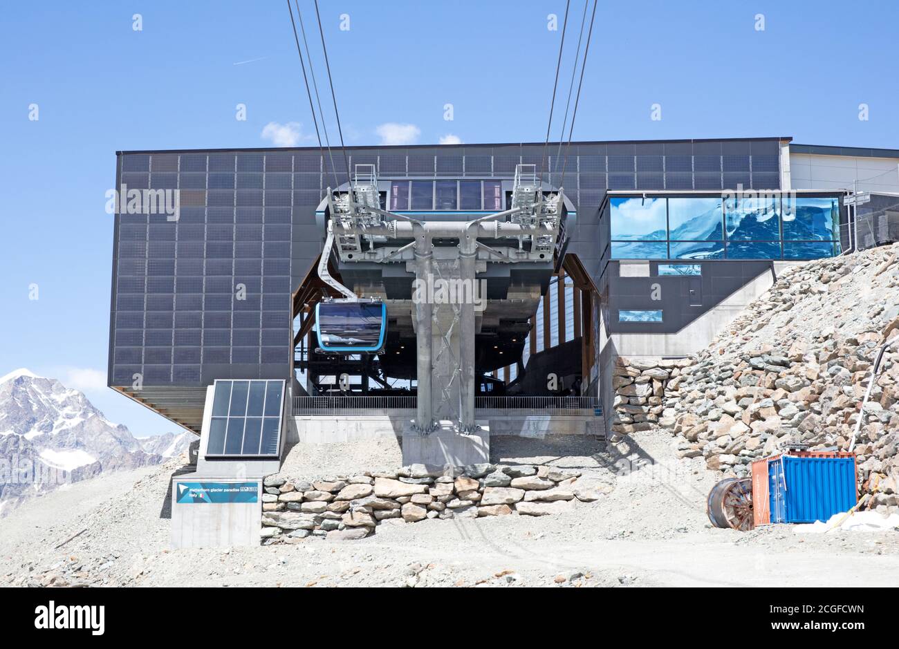 Zermatt, Switzerland july 19, 2020 New cable car on it's way to the
