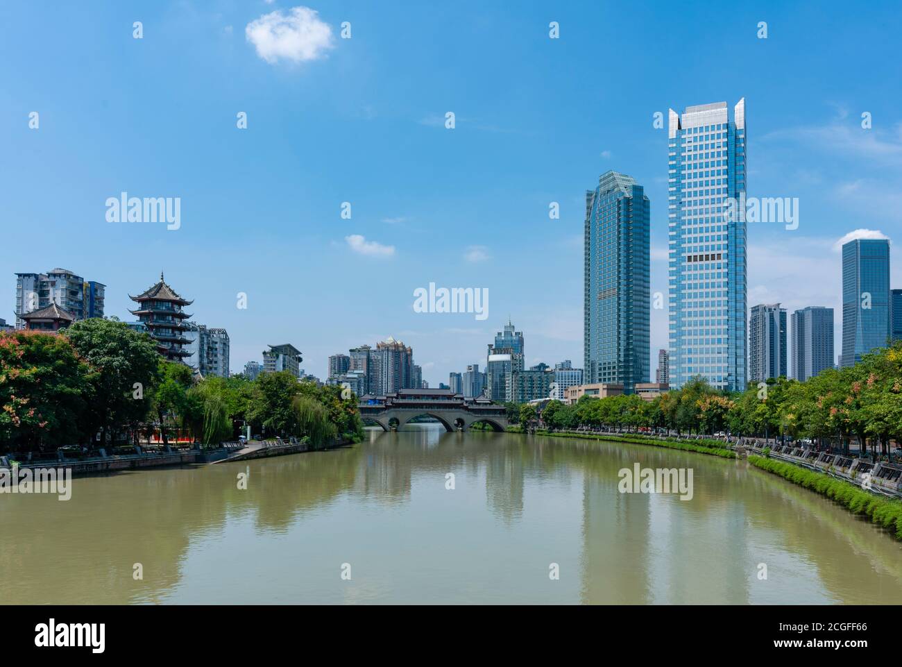 View of Chengdu city in China Stock Photo