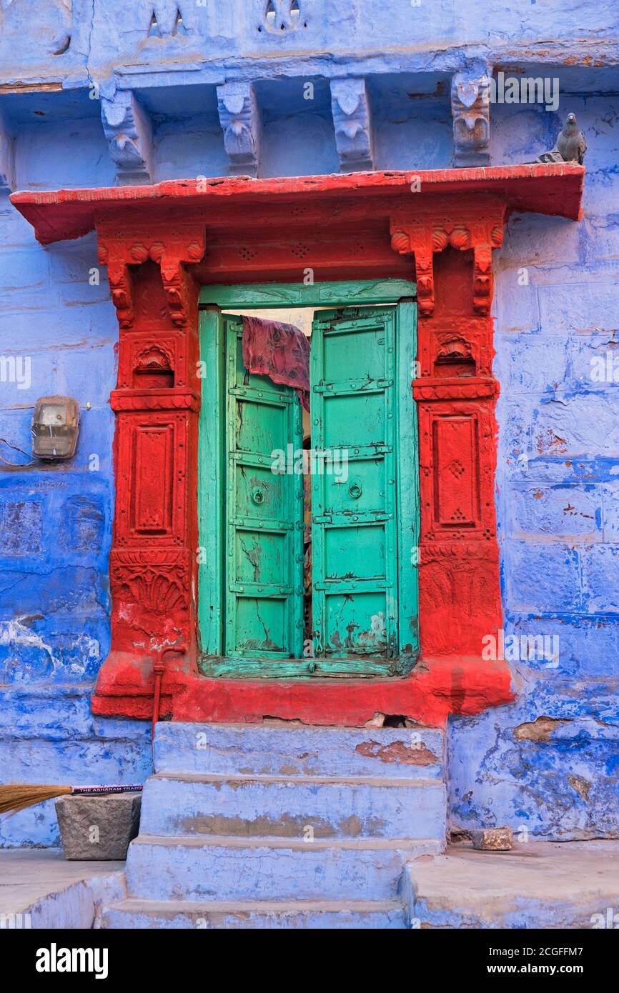 Traditional doorway Jodhpur Rajasthan India Stock Photo