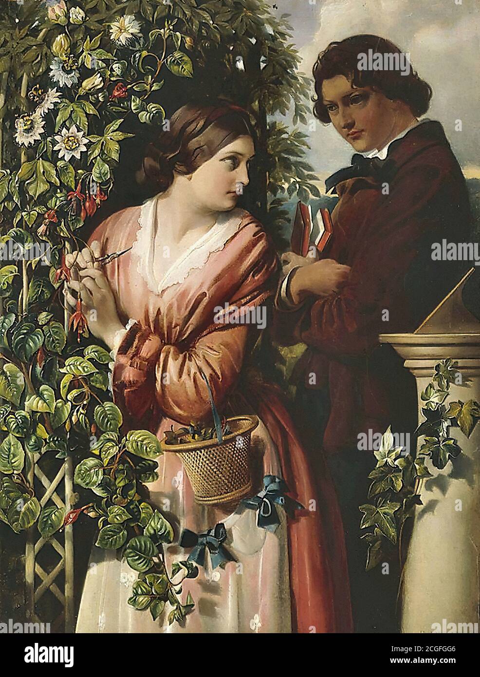 Maclise Daniel - a Bower with Passion Flowers - British School - 19th  Century Stock Photo