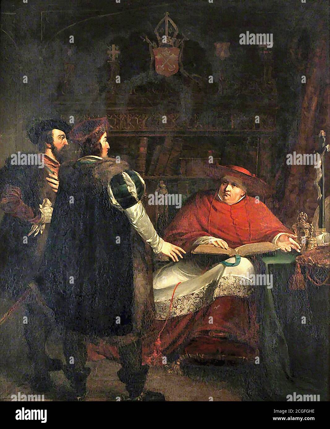 Maclise Daniel - Cardinal Wolsey Refusing to Deliver up the Seals of His Office - British School - 19th  Century Stock Photo