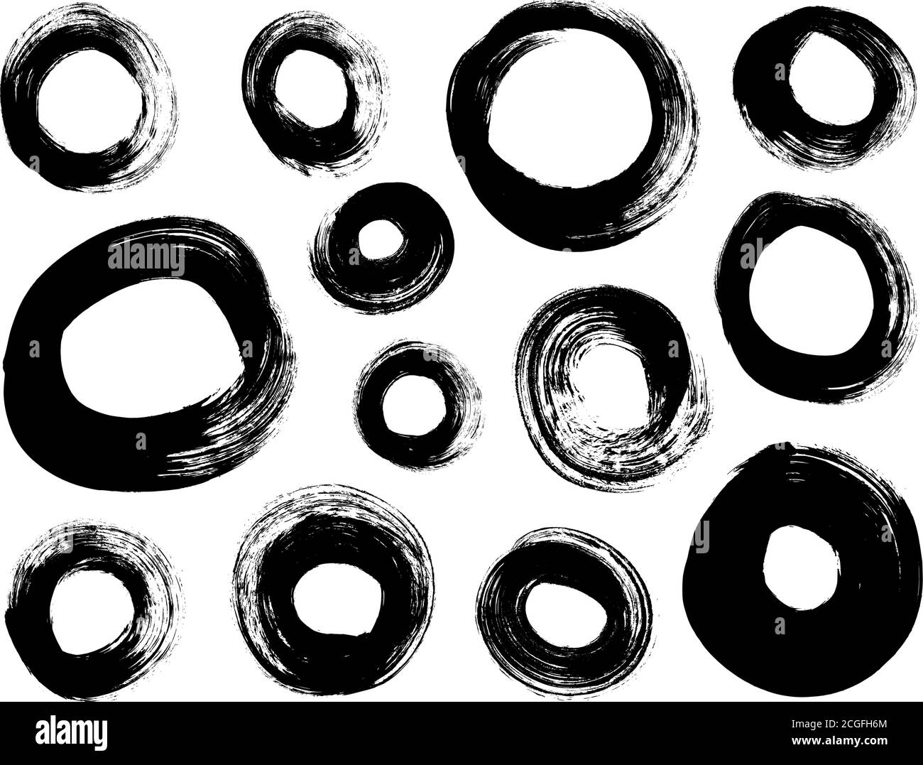 Vector circle black paint brush strokes collection Stock Vector Image ...