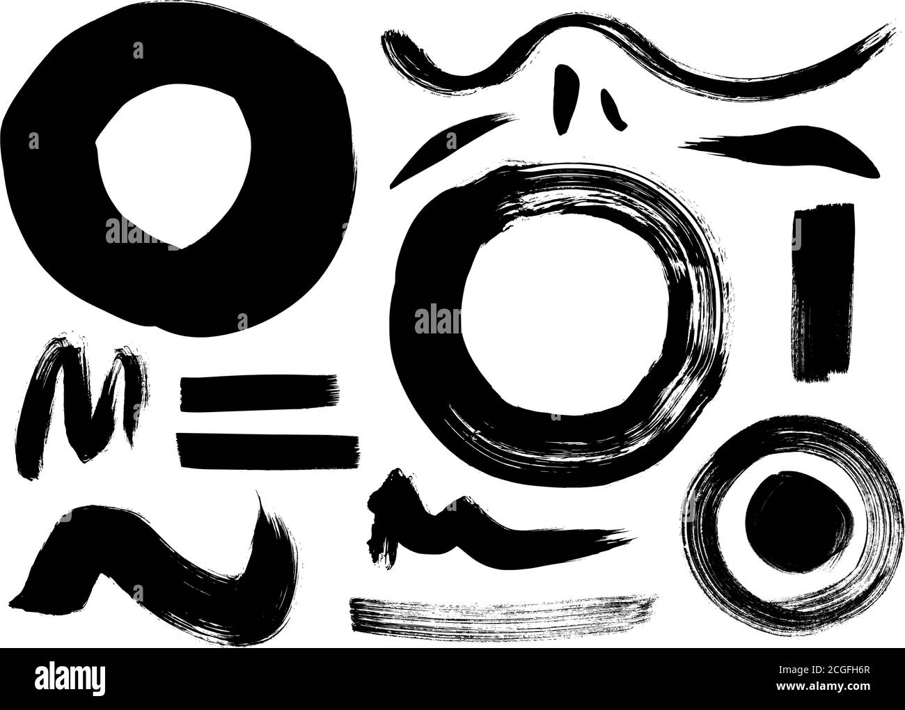 Vector circle black paint brush strokes collection Stock Vector Image ...
