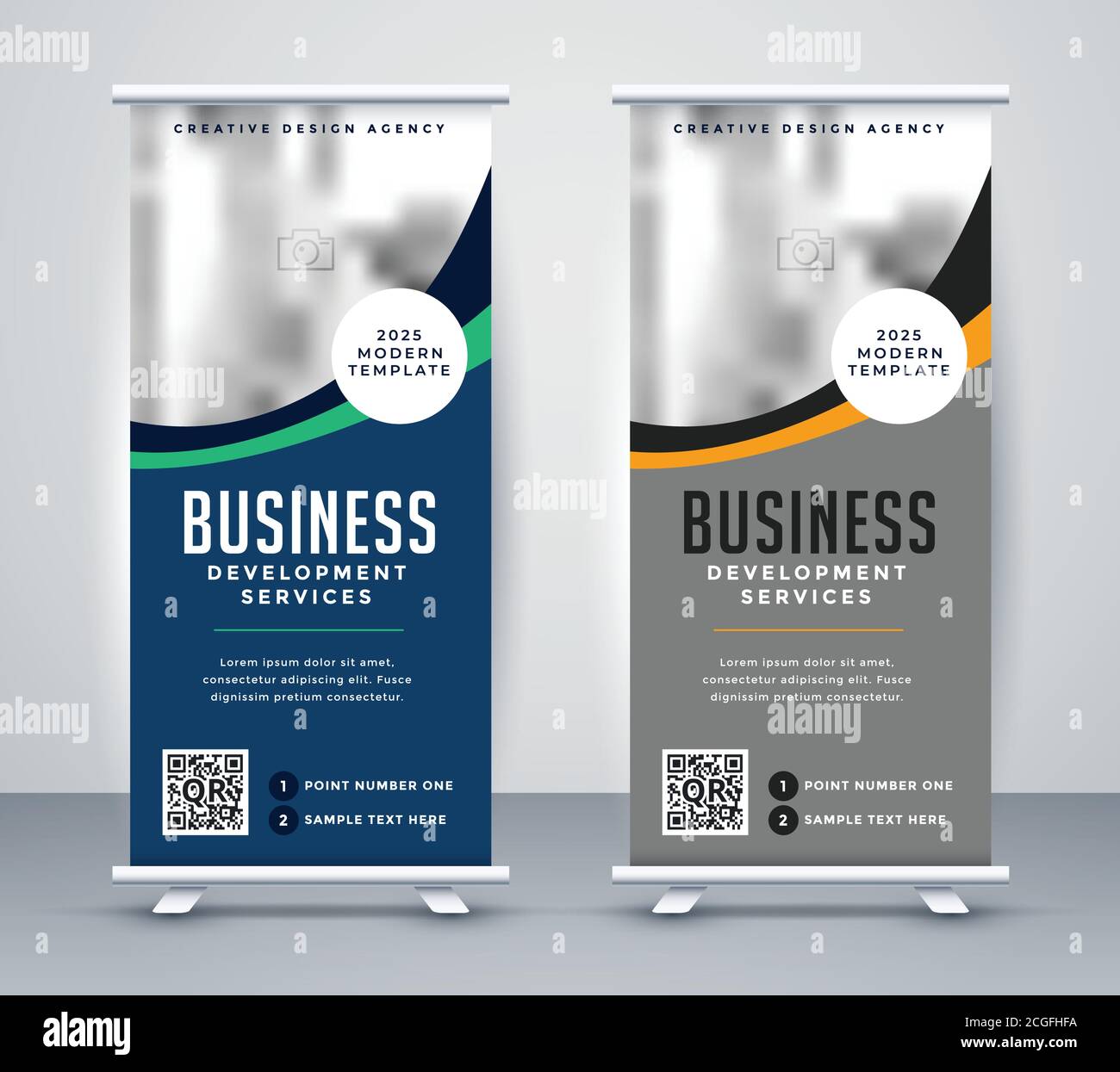Abstract Wavy Business Standee Rollup Banner Design Stock Vector Image Art Alamy