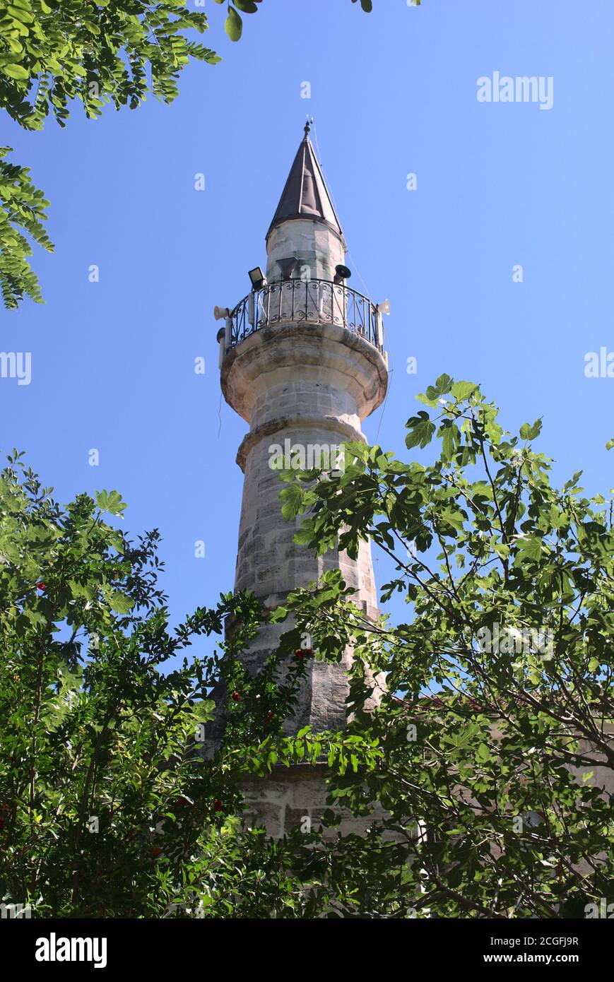 Minaret of Mosque in Mangalia Romania, 2020 Stock Photo