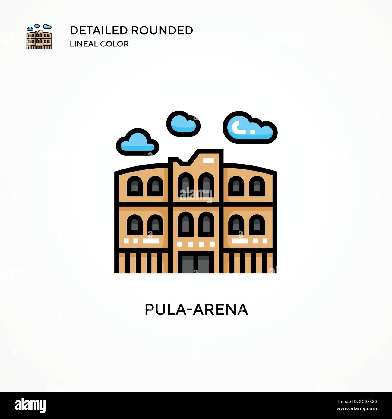 Pula-arena vector icon. Modern vector illustration concepts. Easy to edit and customize. Stock Vector