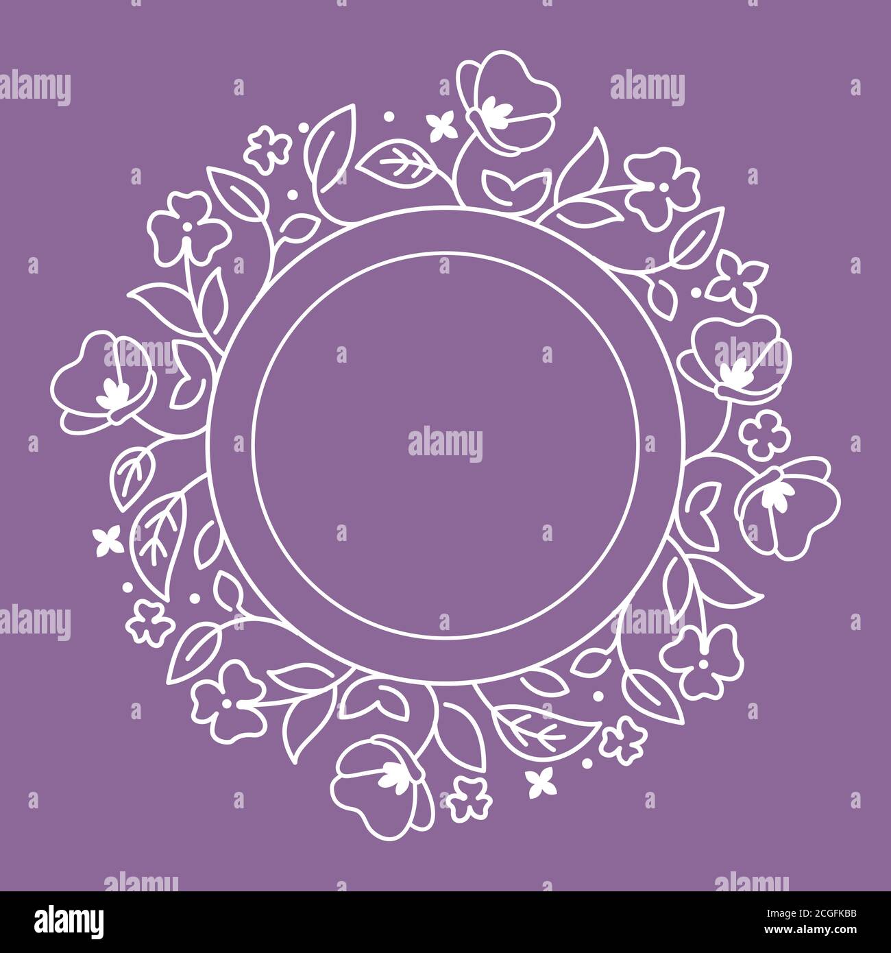 Round flourish frame Stock Vector