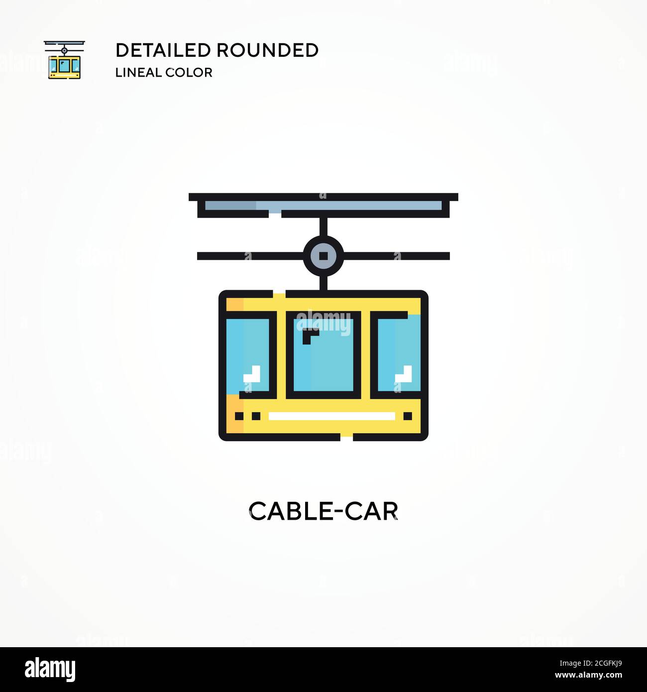 Cable-car vector icon. Modern vector illustration concepts. Easy to edit and customize. Stock Vector