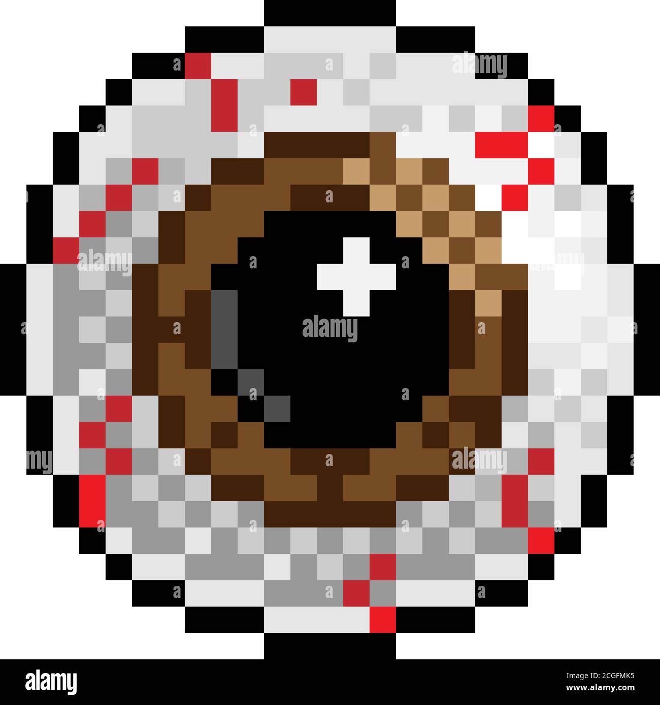 Halloween Eyeball Pixel Art Game Icon Stock Vector