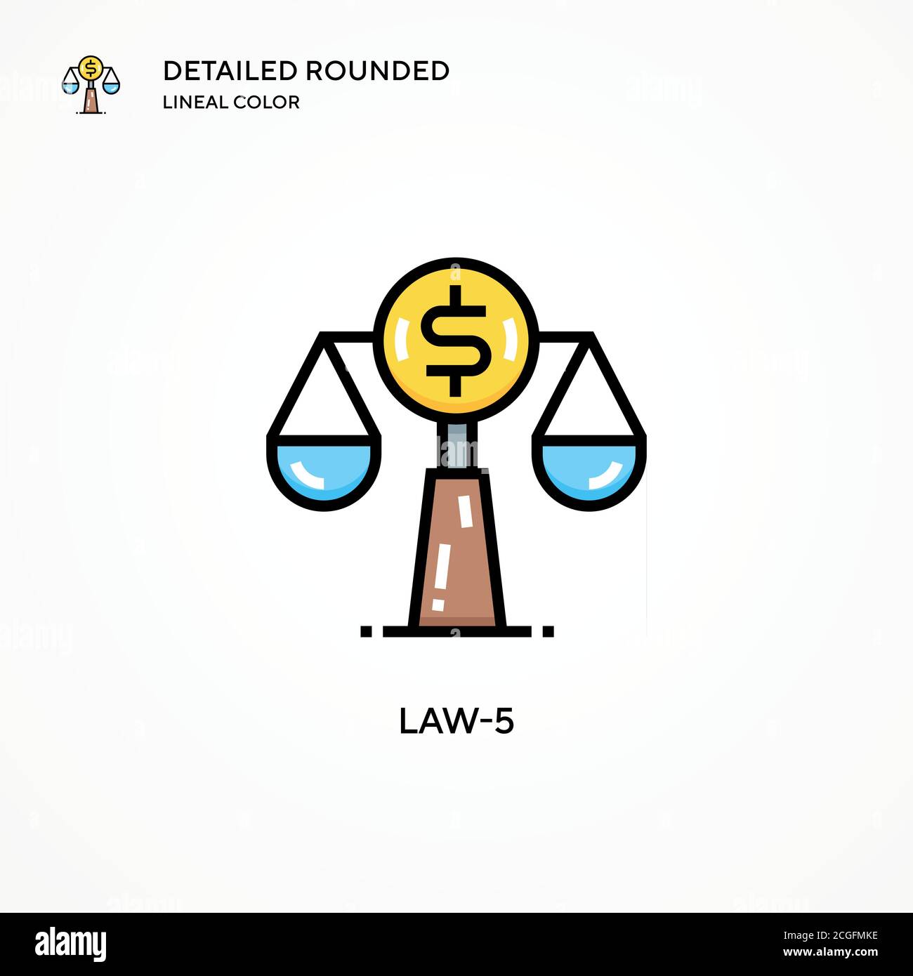 Law-5 vector icon. Modern vector illustration concepts. Easy to edit and customize. Stock Vector