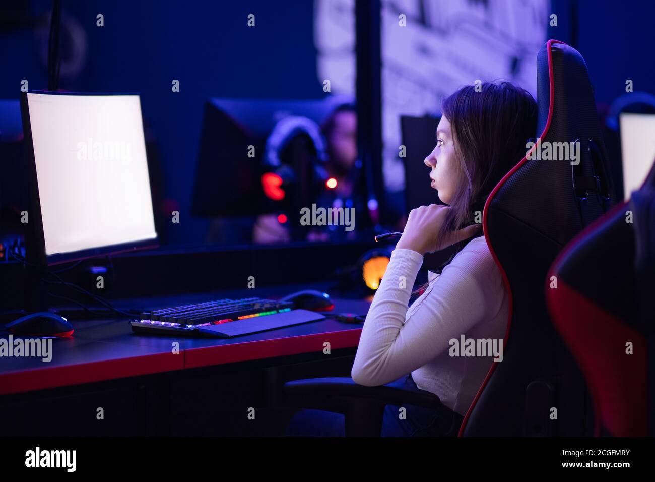 Two Pretty Gamer Girls Playing an Online Game in the Dark Neon Gaming Club,  Lifestyle Stock Footage ft. cellular & clothes - Envato Elements