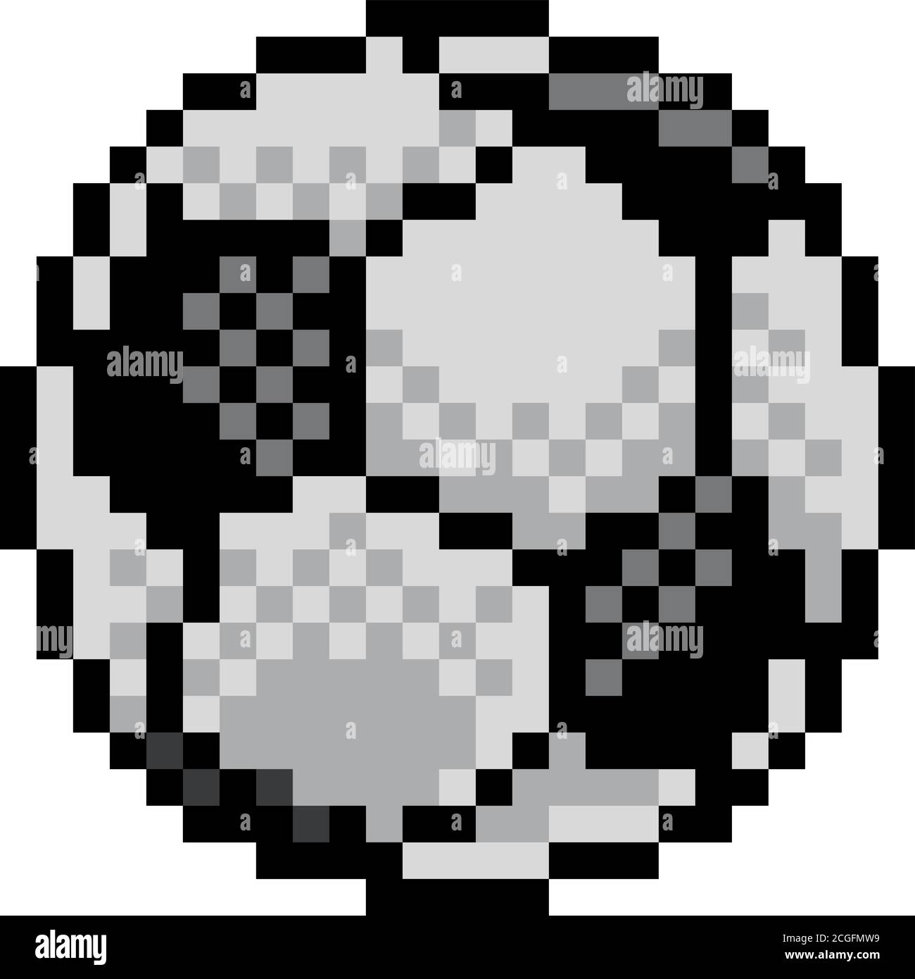 Soccer Football Ball Pixel Art Sports Game Icon Stock Vector