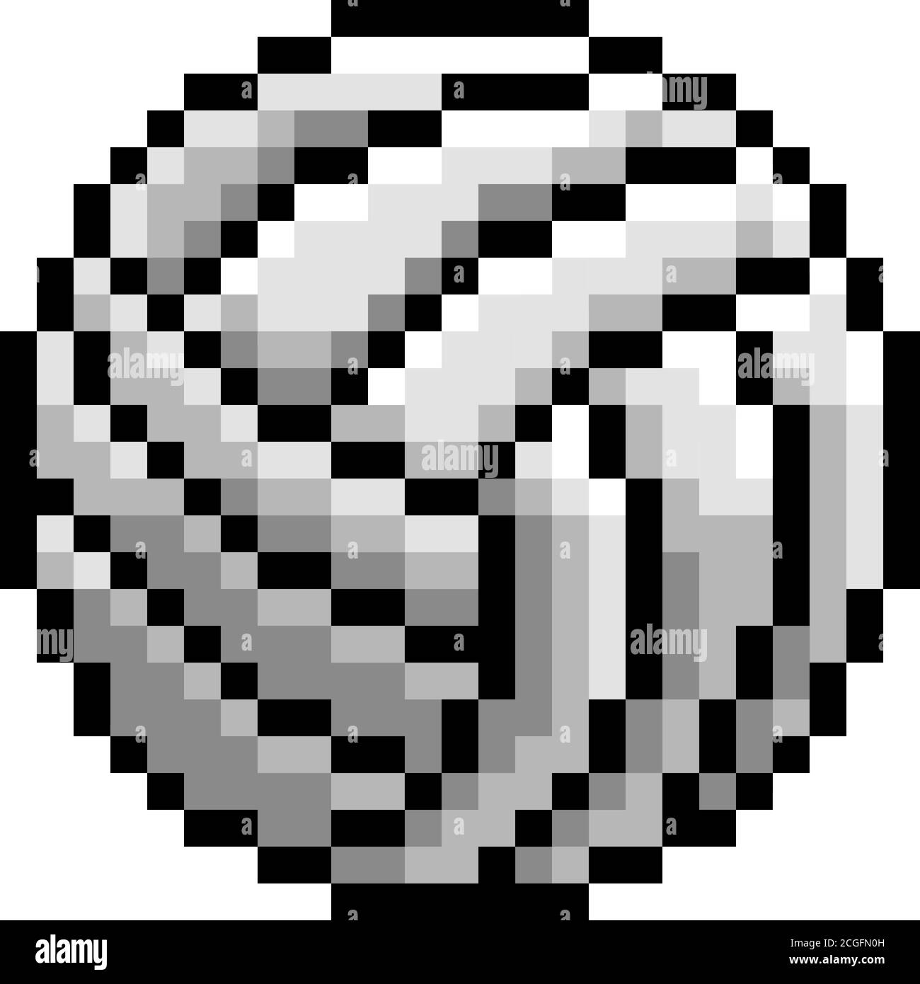 Volley Ball Pixel Art Eight Bit Game Icon Stock Vector