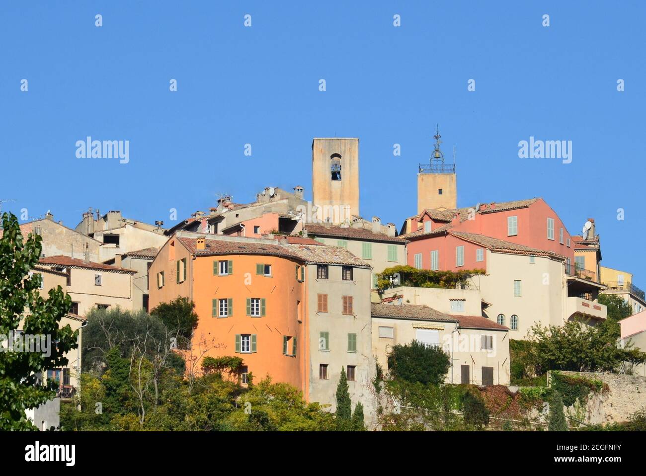 France, french riviera, Biot, this perched medieval village is famous for its art glassware, pottery and modern art museum of Fernand Leger. Stock Photo