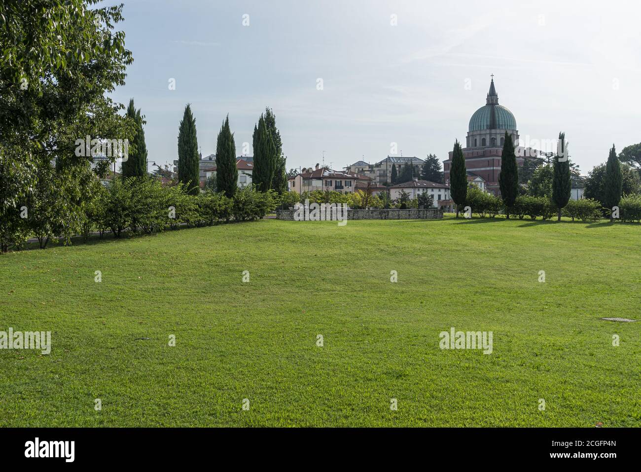 Udine, Italy. September 10, 2020. View of the entrance of the Moretti Park in Udine Stock Photo