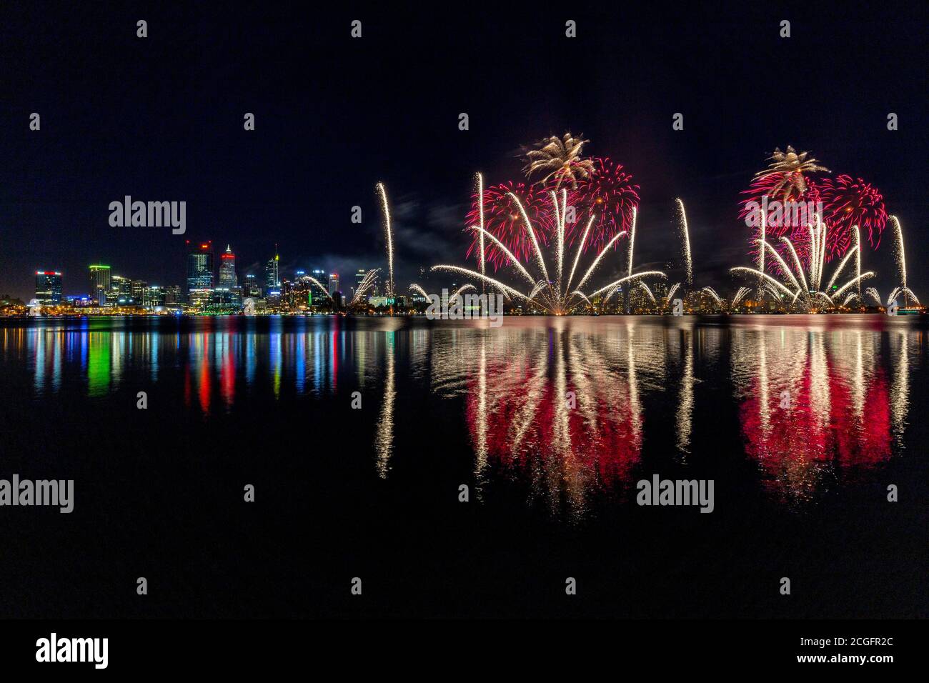 Perth Fireworks on Australia Day Stock Photo Alamy