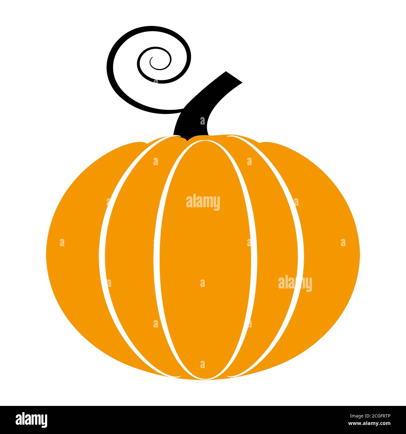 Pumpkin flat single icon. Halloween symbol of fear and danger. Black spooky decorative element. Vector illustration isolated on white background Stock Vector