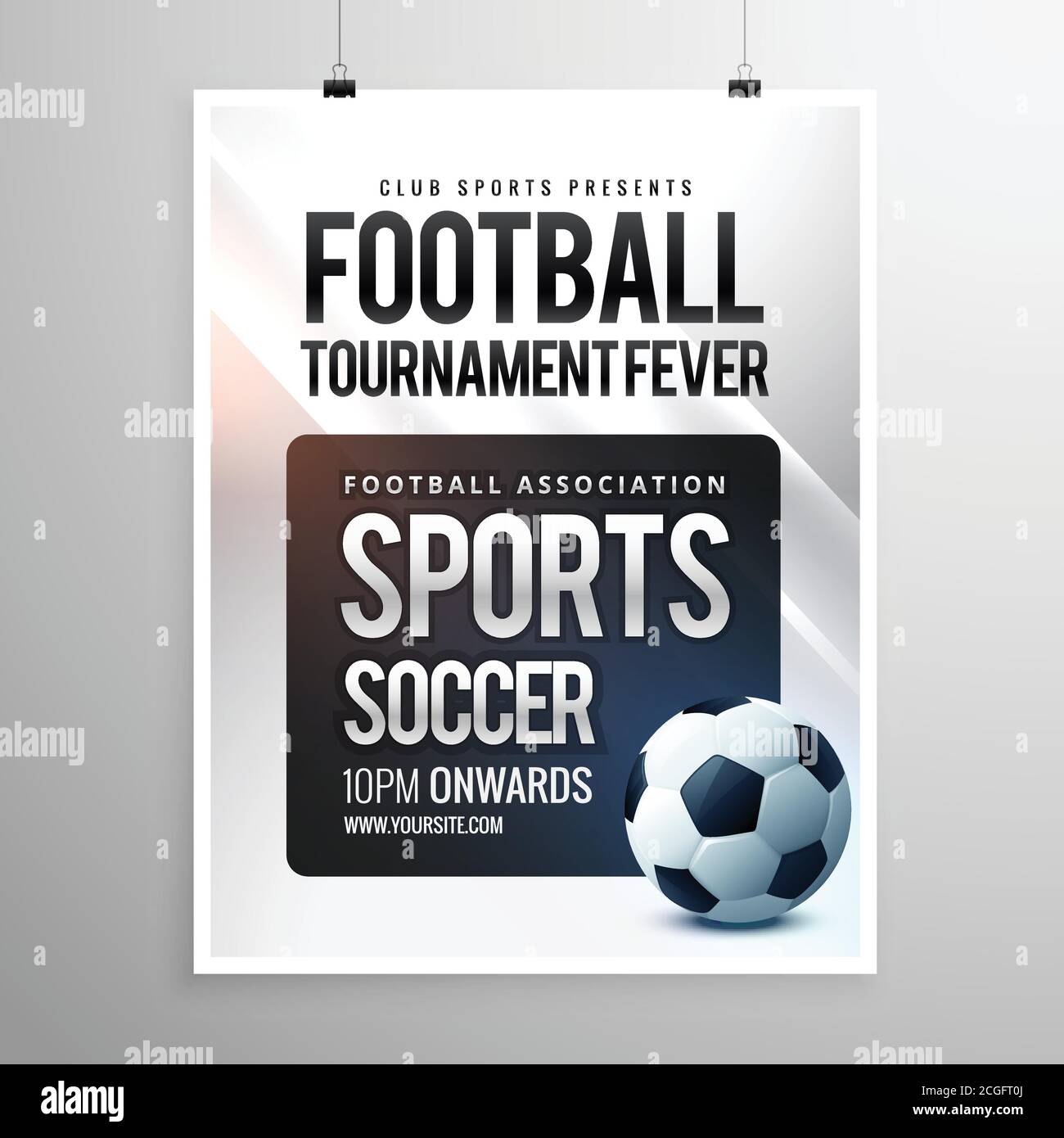 football tournament flyer invitation template Stock Vector Image In Football Tournament Flyer Template