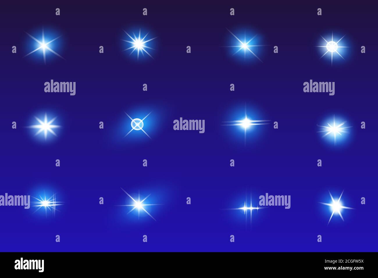 Set of Vector Neon Light Effects. Blue glowing light explodes .Bright ...