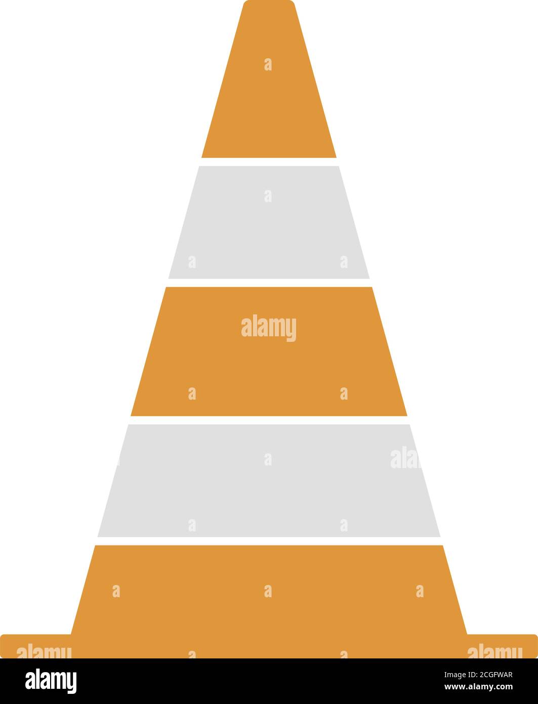 Icon Of Traffic Cone. Flat Color Design. Vector Illustration Stock ...
