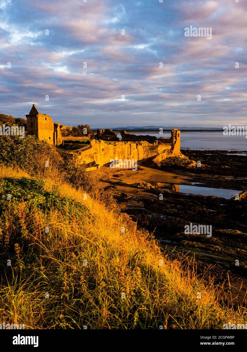 Sunset, St Andrews Castle, Castle Ruins, St Andrews, Fife, Scotland, UK