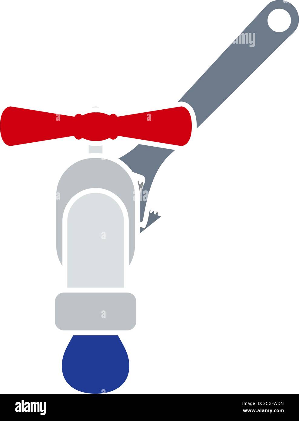 Icon Of Wrench And Faucet. Flat Color Design. Vector Illustration. Stock Vector