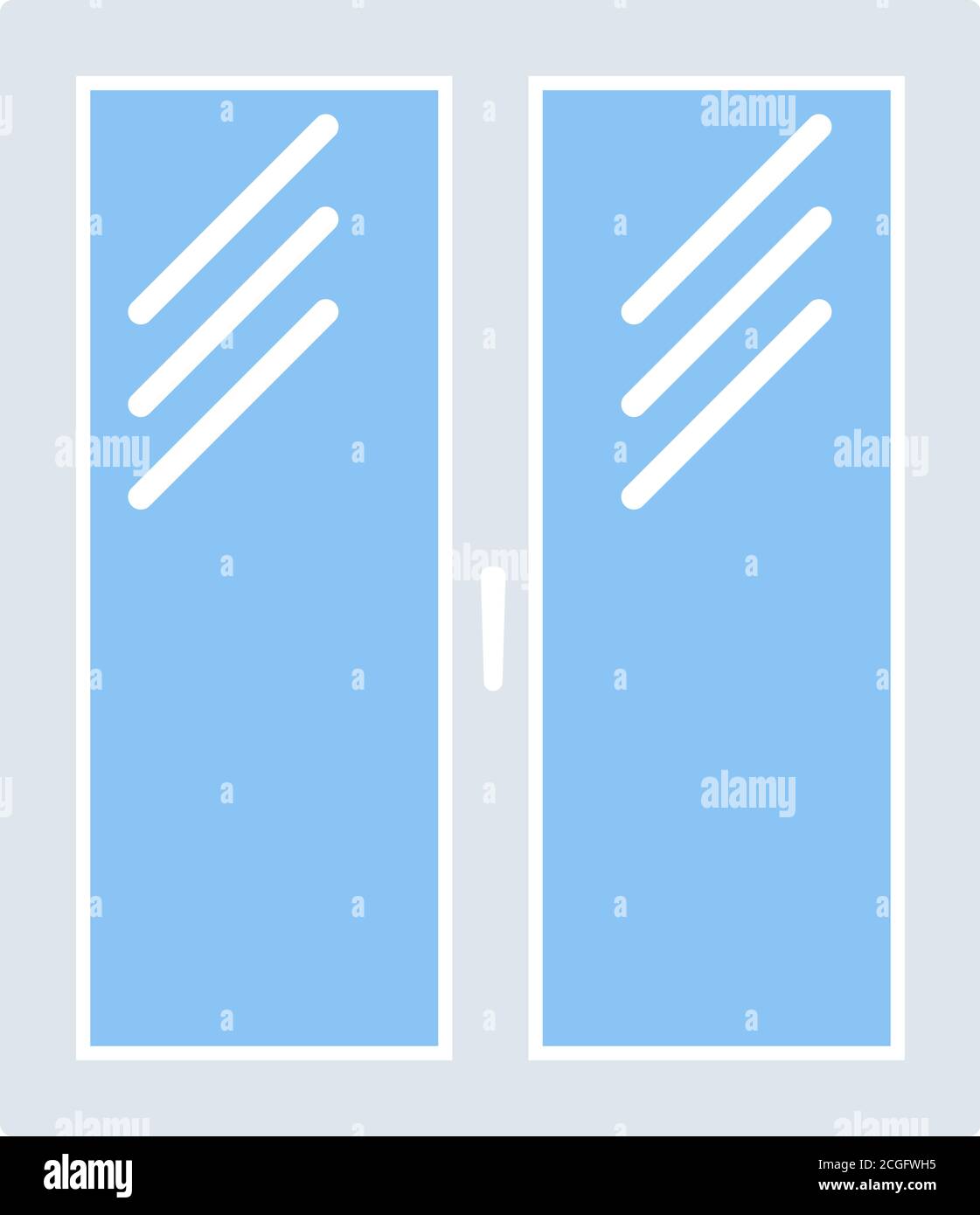 Icon Of Closed Window Frame. Flat Color Design. Vector Illustration ...