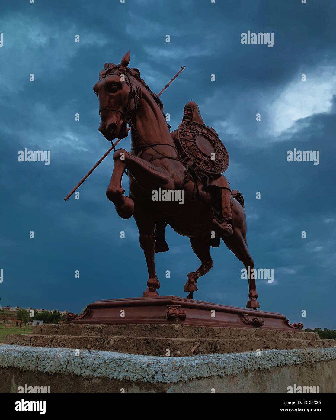 Sculpture warrior on horse sword hi-res stock photography and images ...