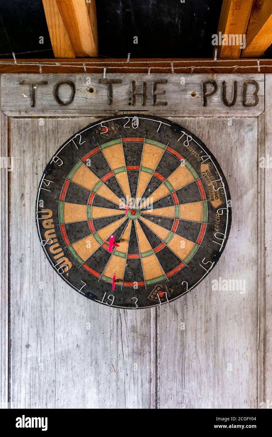 Still life of a pub dartboard Stock Photo - Alamy