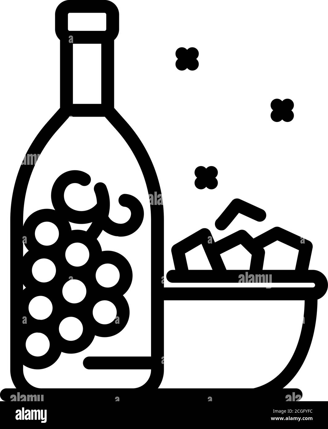 Greek wine bottle icon, outline style Stock Vector
