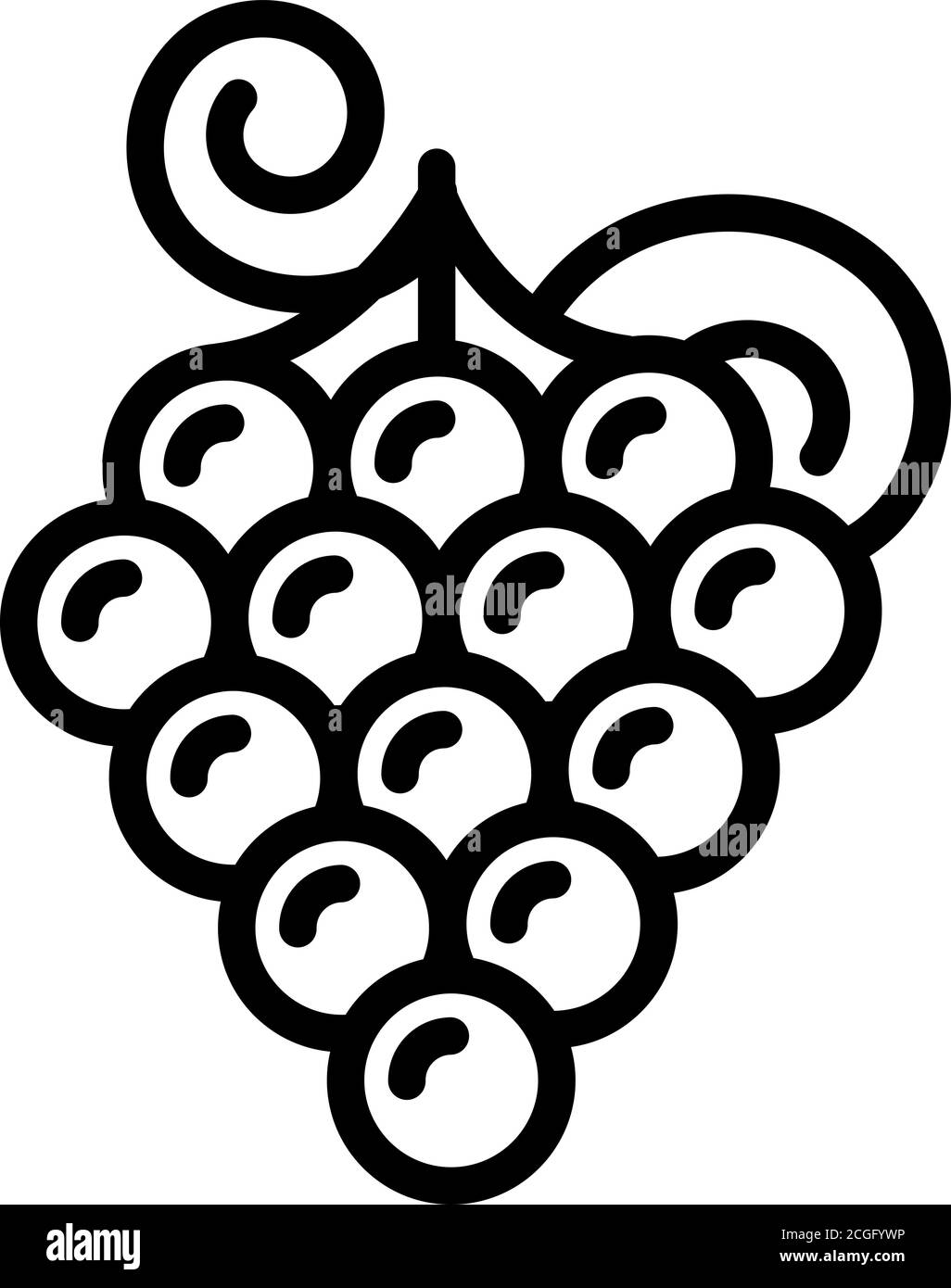 Greece grapes icon, outline style Stock Vector